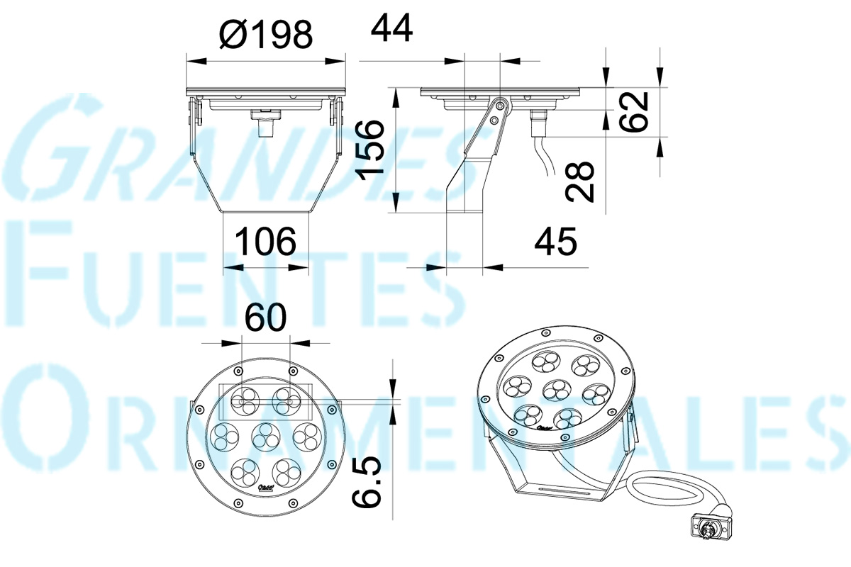 Dimensiones ProFilux Basic LED XL W 01-1