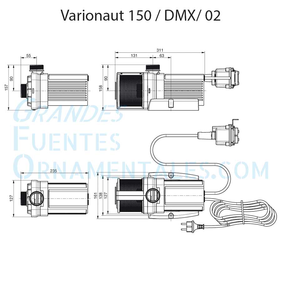 Dimensiones Oase Varionaut 150